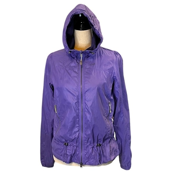 Lole Lightweight Mesh Lined Nylon Windbreaker Jacket with Hood in Violet Small - Picture 3 of 16
